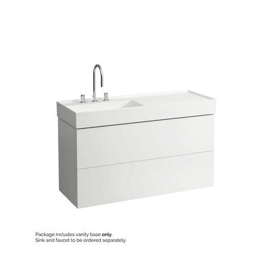 Laufen Kartell 47" 2-Drawer White Wall-Mounted Vanity With Drawer Organizer for Kartell Bathroom Sink Model: H813332