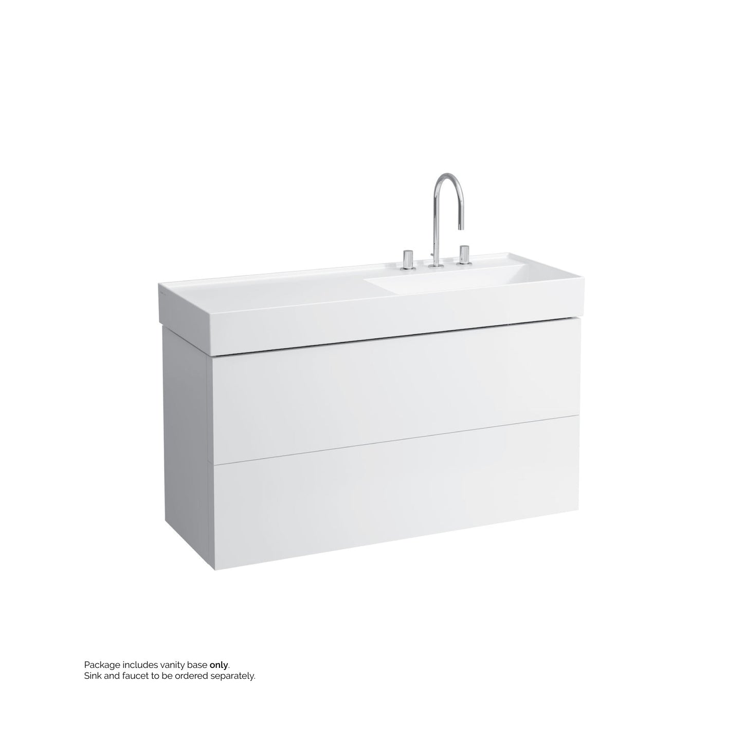 Laufen Kartell 47" 2-Drawer White Wall-Mounted Vanity With Drawer Organizer for Kartell Bathroom Sink Model: H813333