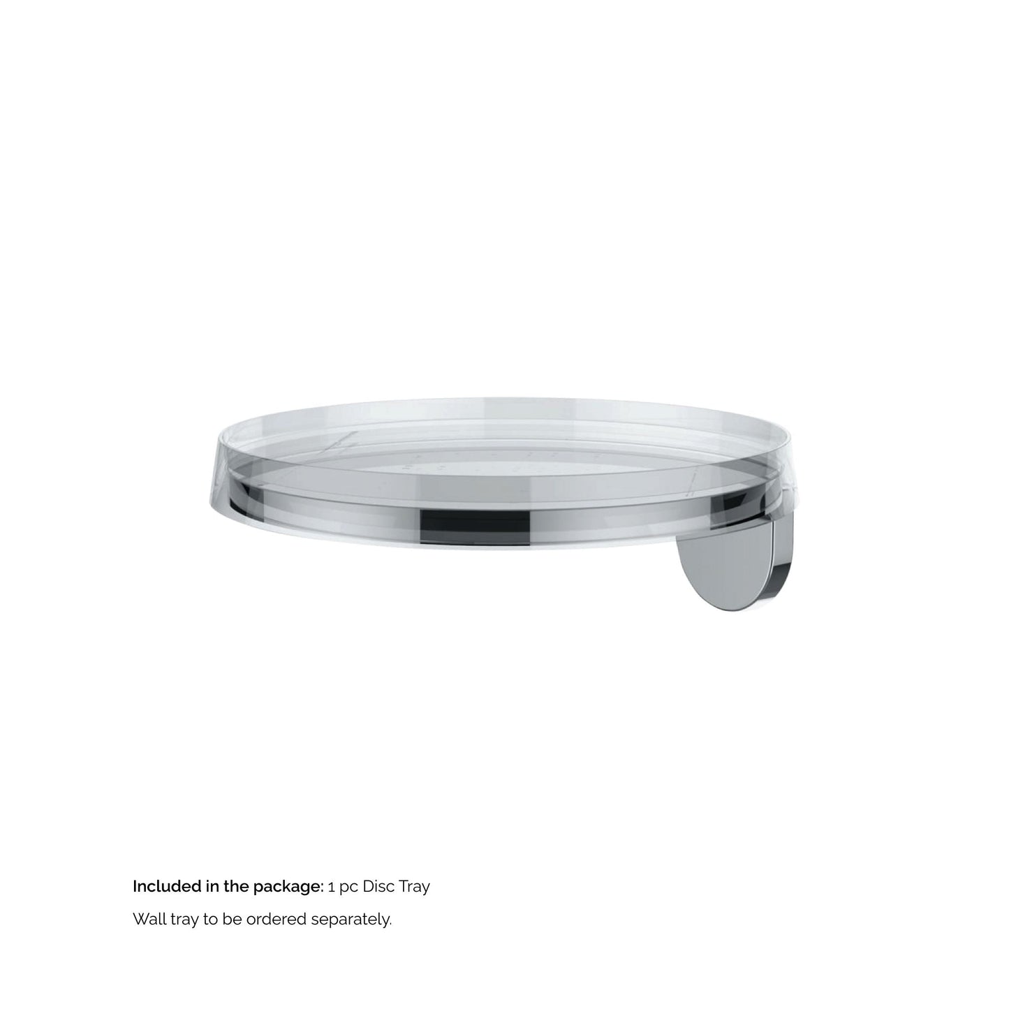 Laufen Kartell 7" Crystal Disc Tray for Toilet Paper Holders, Faucets, and Wall-Mounted Trays