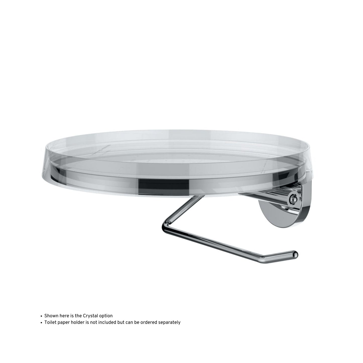 Laufen Kartell 7" Opaque Black Disc Tray for Toilet Paper Holders, Faucets, and Wall-Mounted Trays