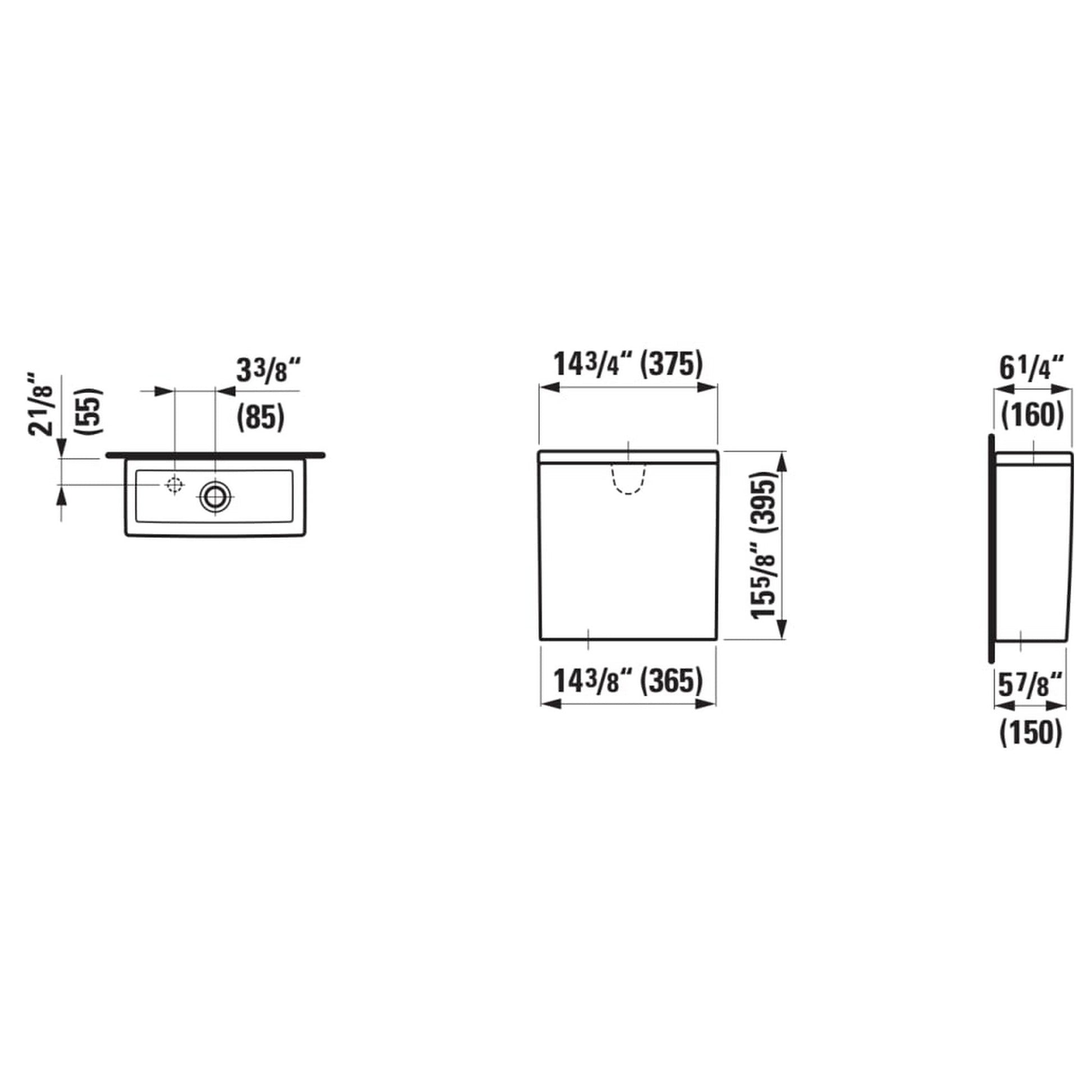 Laufen New Classic 15" 2-Piece White Dual-Flush Washdown Rimless Floor-Mounted Toilet