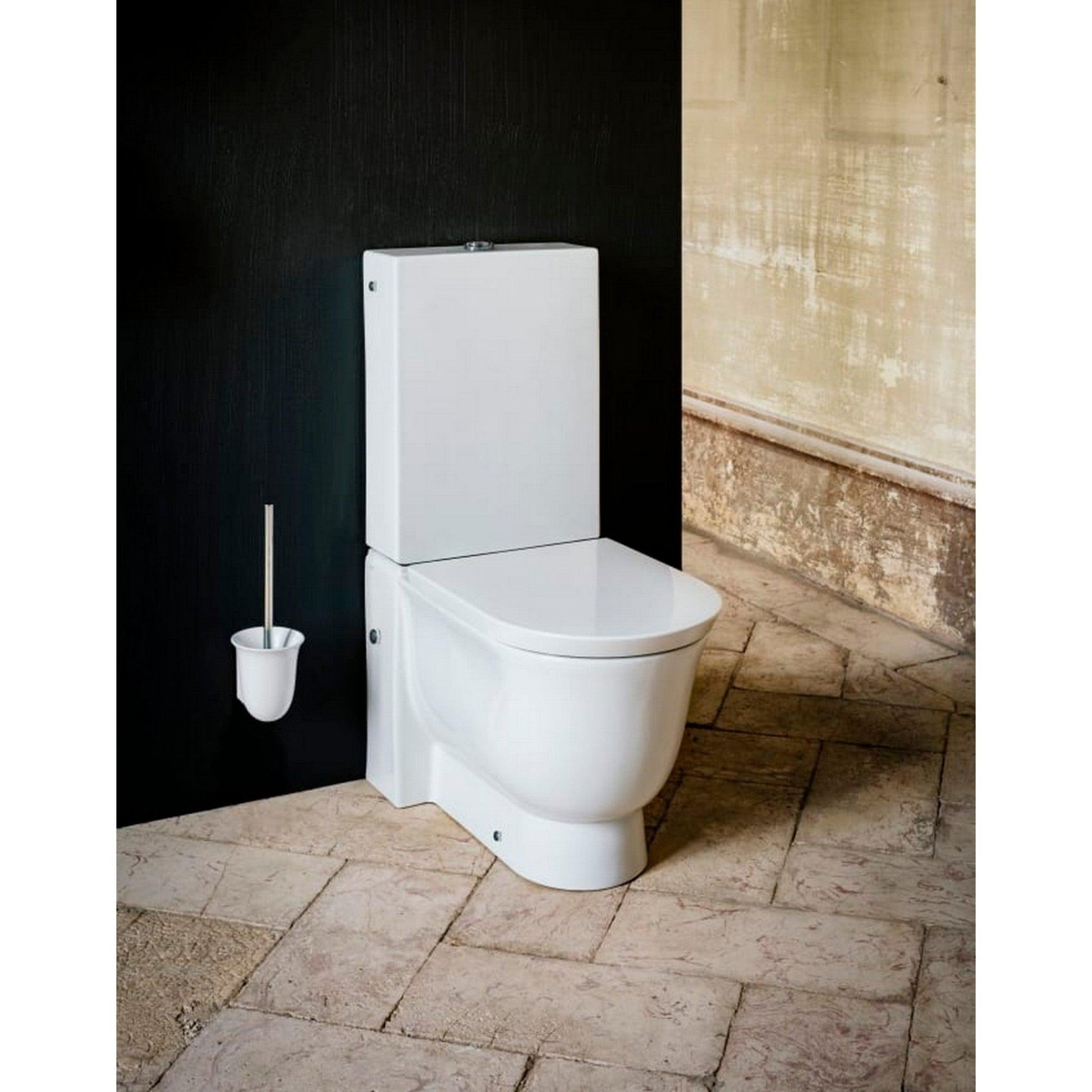 Laufen New Classic 15" 2-Piece White Dual-Flush Washdown Rimless Floor-Mounted Toilet