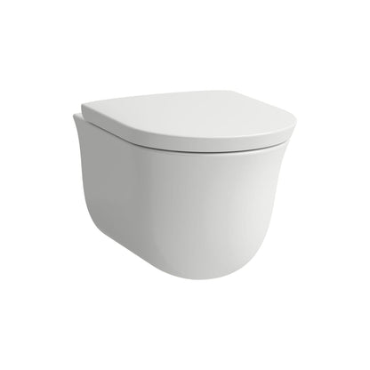 Laufen New Classic 15" Matte White Dual-Flush Washdown Rimless Wall-Mounted Toilet