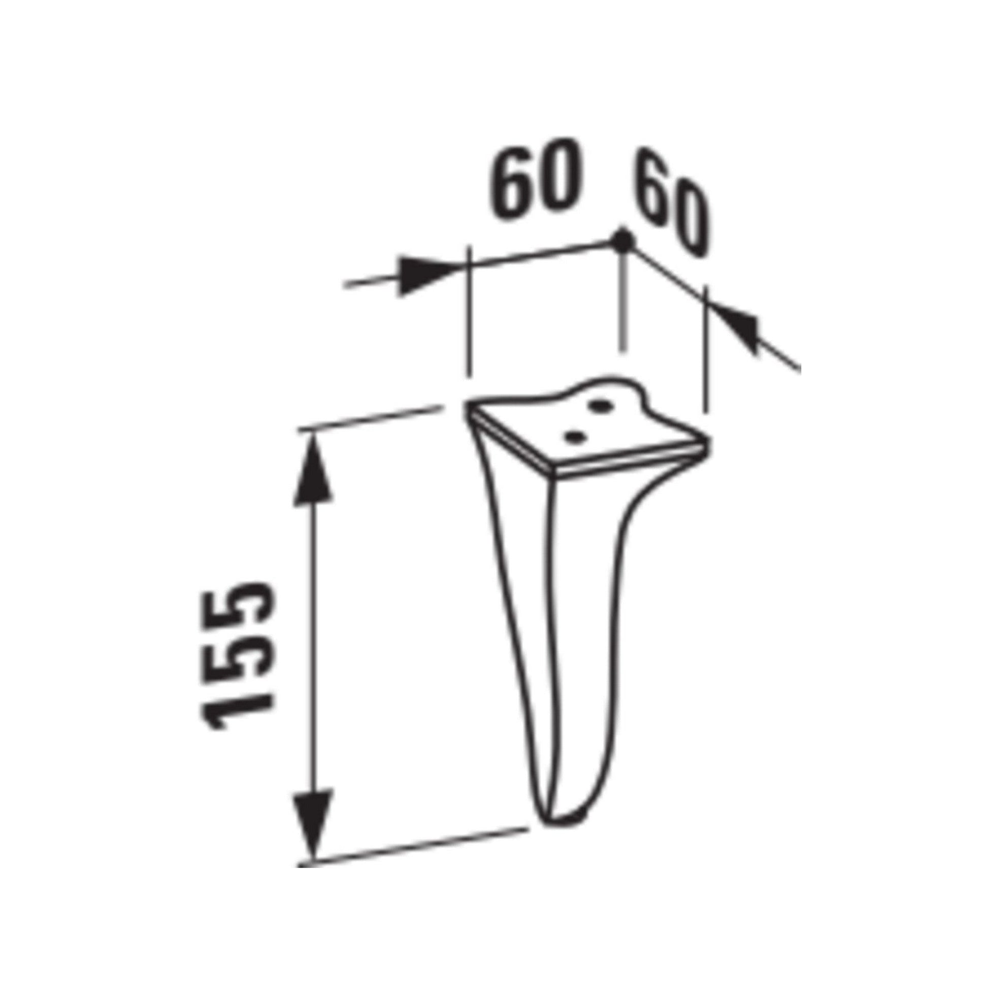 Laufen New Classic 2" x 6" 2-Piece White Adjustable Feet for New Classic Vanities and Cabinets