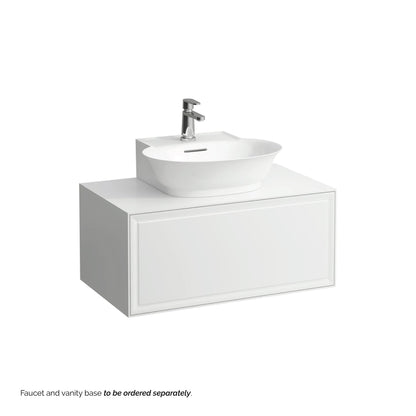 Laufen New Classic 20" x 18" Matte White Ceramic Countertop Bathroom Sink With Faucet Hole