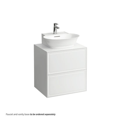 Laufen New Classic 20" x 18" Matte White Ceramic Countertop Bathroom Sink With Faucet Hole