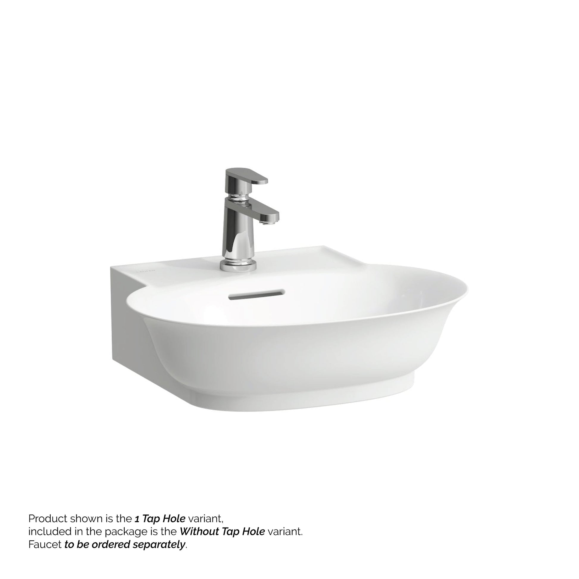 Laufen New Classic 20" x 18" Matte White Ceramic Countertop Bathroom Sink Without Faucet Hole