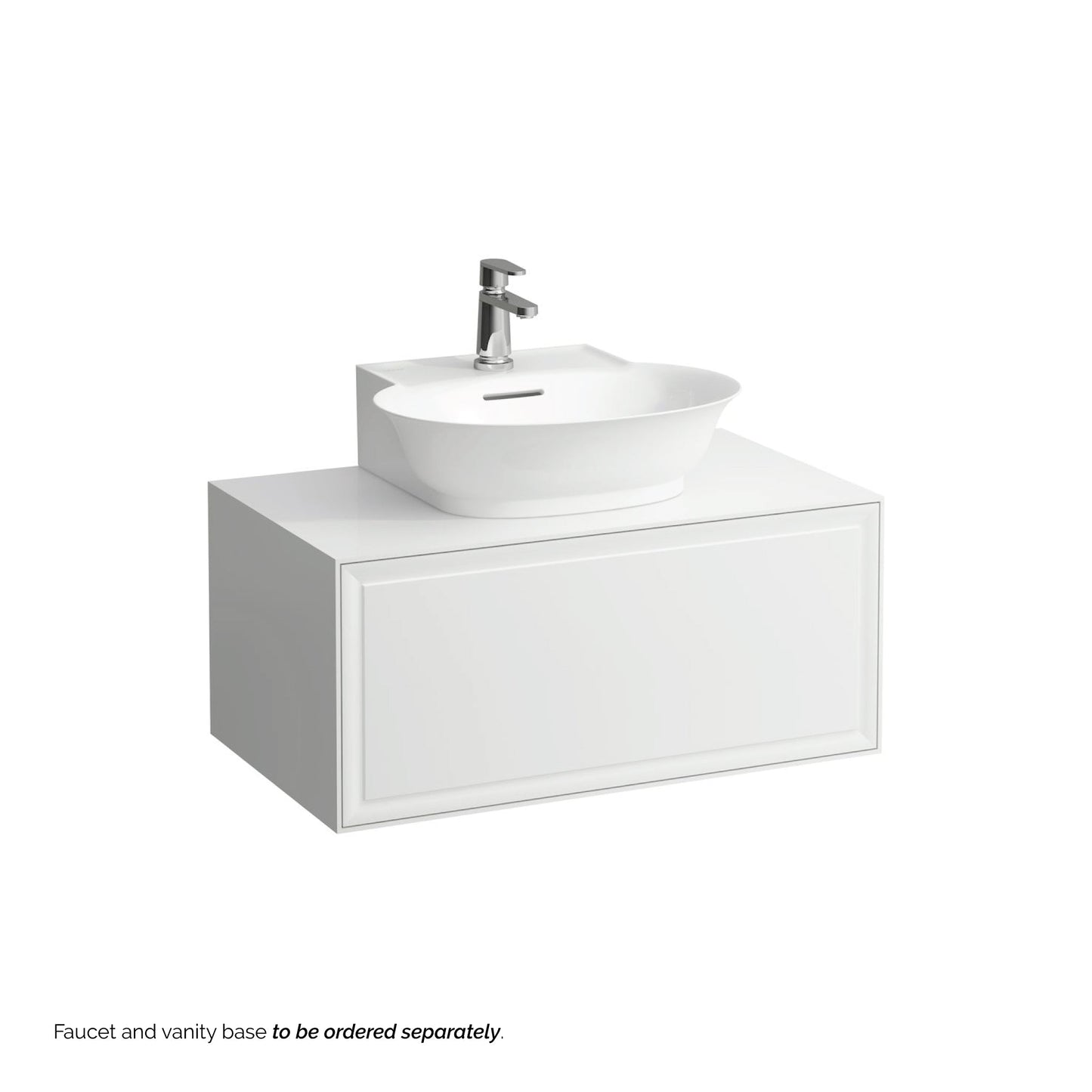 Laufen New Classic 20" x 18" White Ceramic Countertop Bathroom Sink With Faucet Hole