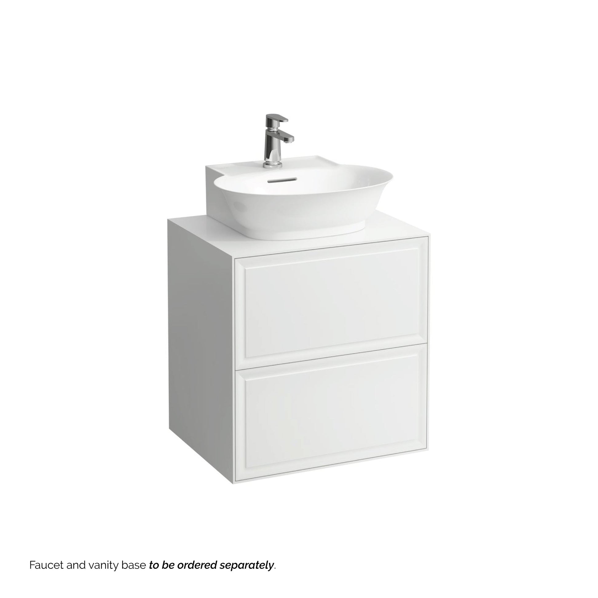Laufen New Classic 20" x 18" White Ceramic Countertop Bathroom Sink With Faucet Hole
