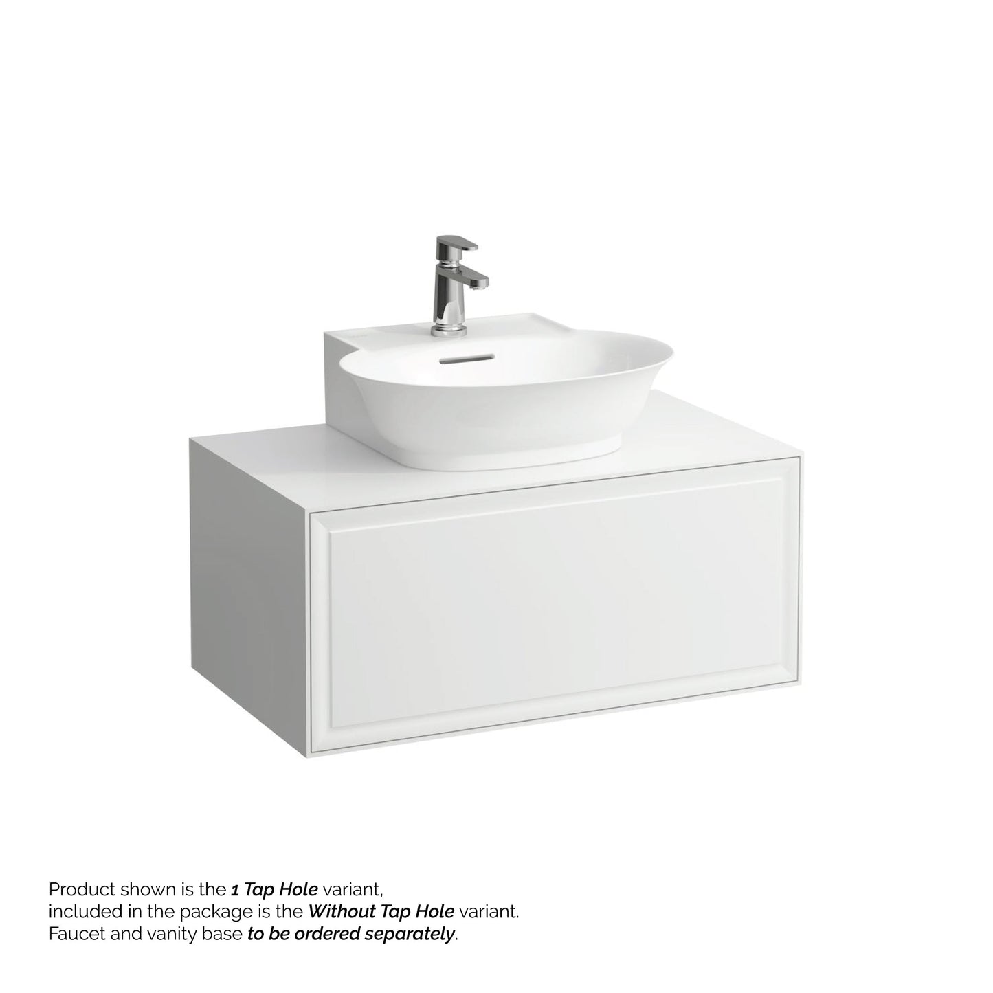 Laufen New Classic 20" x 18" White Ceramic Countertop Bathroom Sink Without Faucet Hole