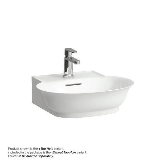 Laufen New Classic 20" x 18" White Ceramic Countertop Bathroom Sink Without Faucet Hole