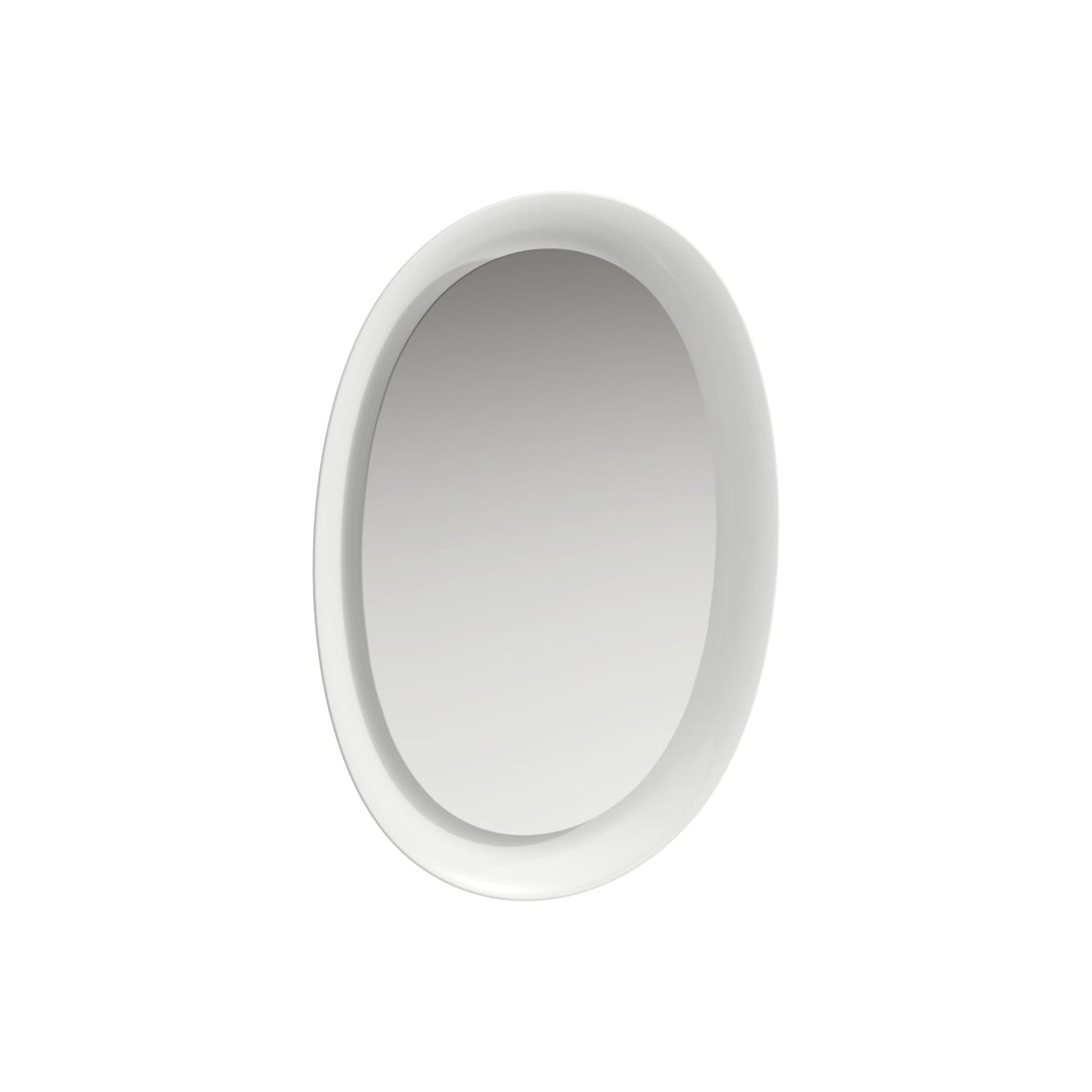 Laufen New Classic 20" x 28" Oval LED Mirror With Glossy White Ceramic Frame