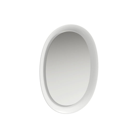 Laufen New Classic 20" x 28" Oval LED Mirror With Matte White Ceramic Frame