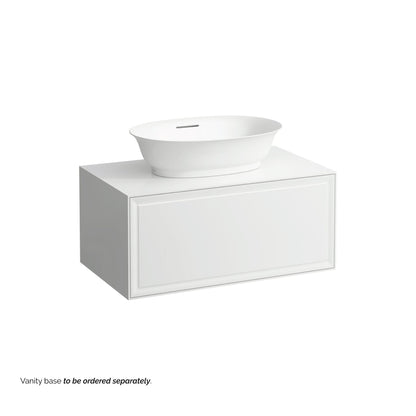 Laufen New Classic 22" x 15" Oval Matte White Ceramic Vessel Bathroom Sink With Overflow Slot