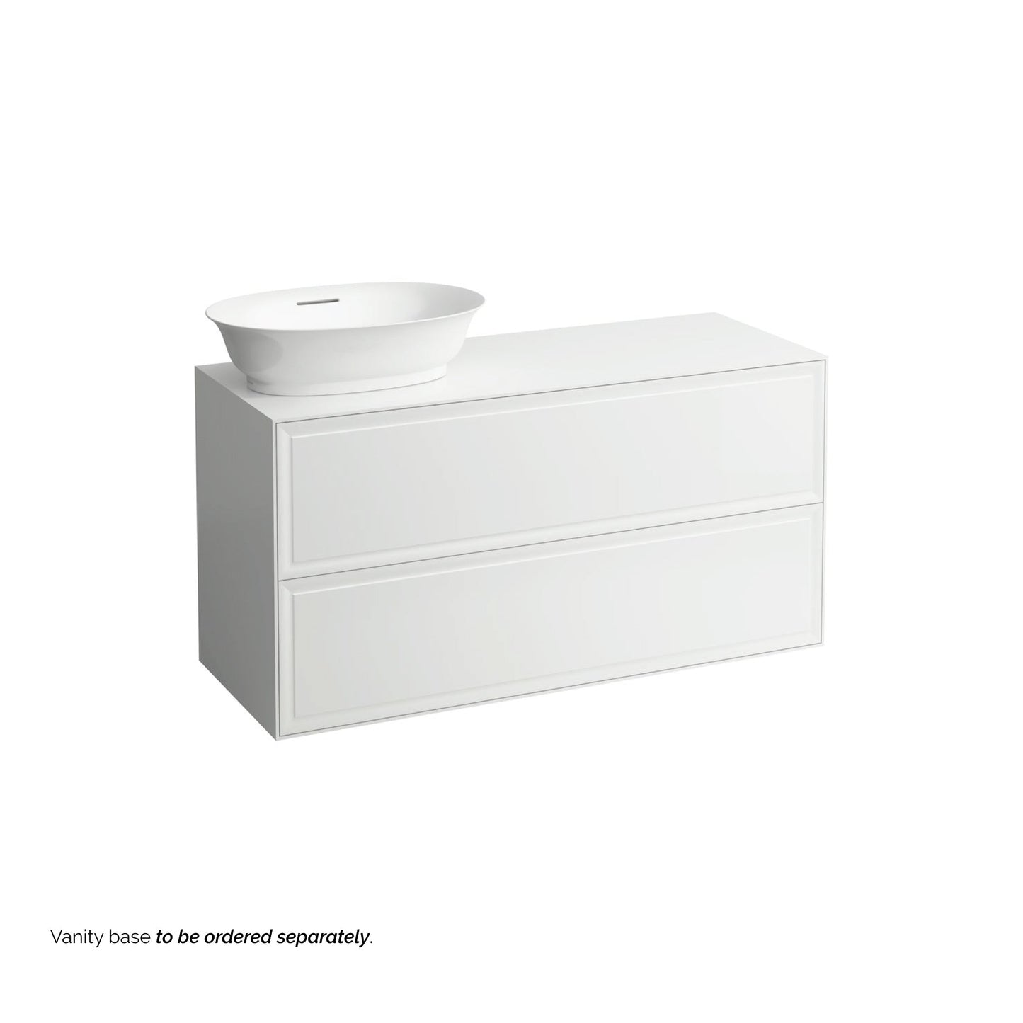 Laufen New Classic 22" x 15" Oval Matte White Ceramic Vessel Bathroom Sink With Overflow Slot