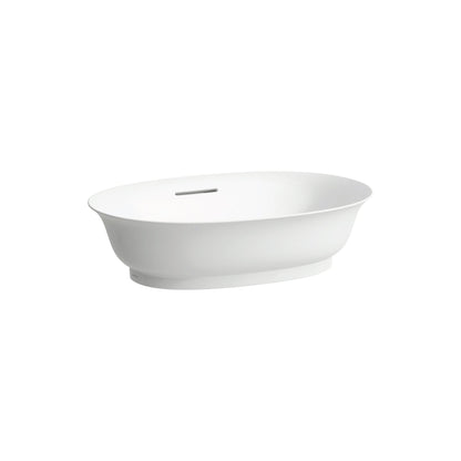 Laufen New Classic 22" x 15" Oval Matte White Ceramic Vessel Bathroom Sink With Overflow Slot