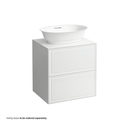 Laufen New Classic 22" x 15" Oval White Ceramic Vessel Bathroom Sink With Overflow Slot