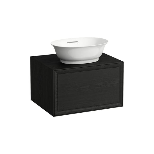 Laufen New Classic 23" 1-Drawer Blacked Oak Wall-Mounted Vanity With Center Sink Cut-out