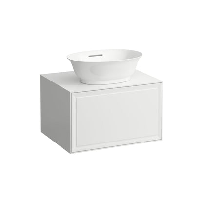 Laufen New Classic 23" 1-Drawer Matte White Wall-Mounted Vanity With Center Sink Cut-out