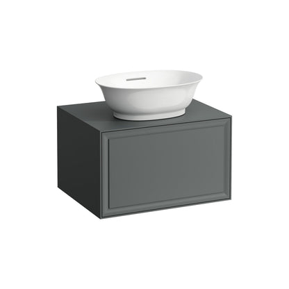 Laufen New Classic 23" 1-Drawer Traffic Gray Wall-Mounted Vanity With Center Sink Cut-out