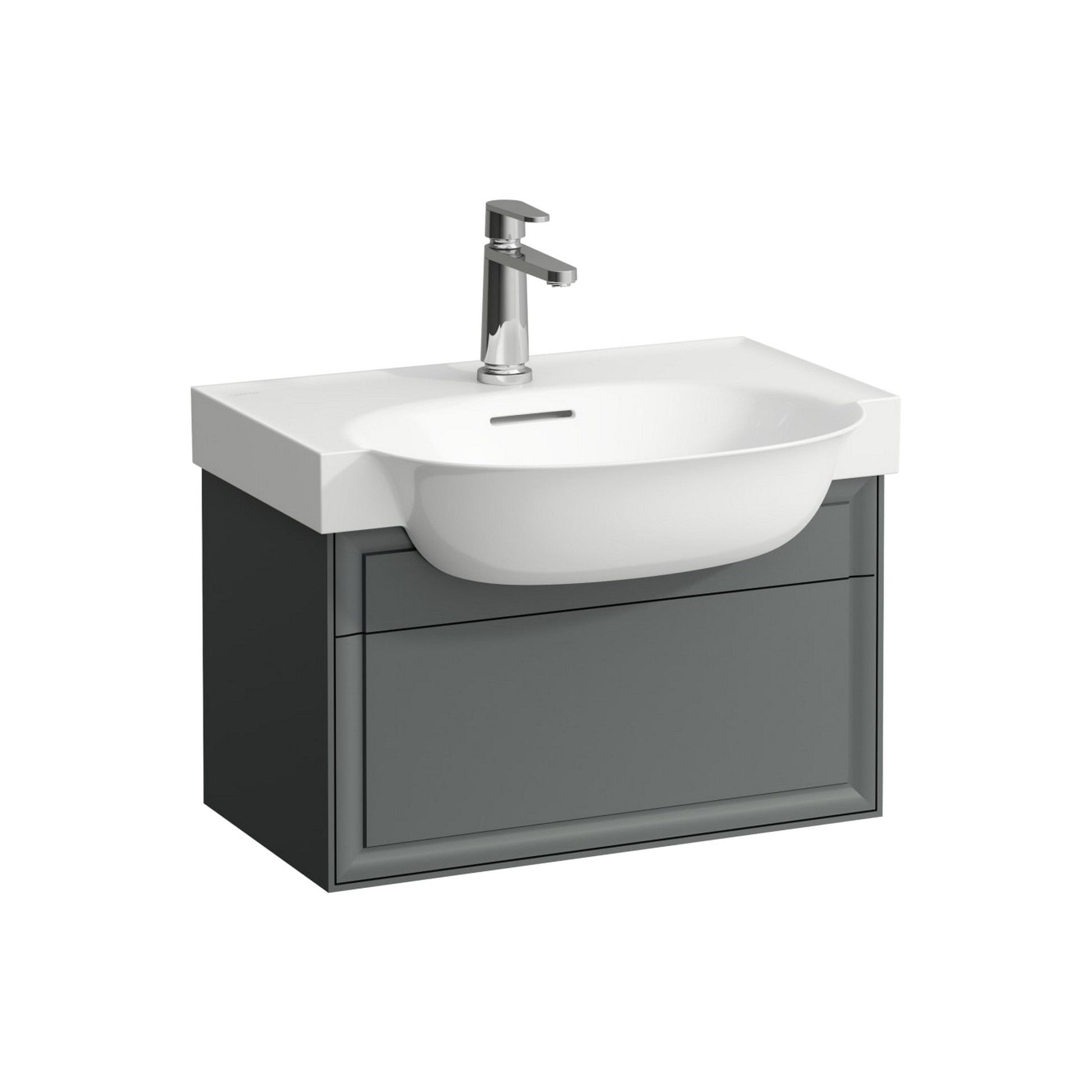 Laufen New Classic 23" 1-Drawer Traffic Gray Wall-Mounted Vanity for New Classic Bathroom Sink Model: H813853