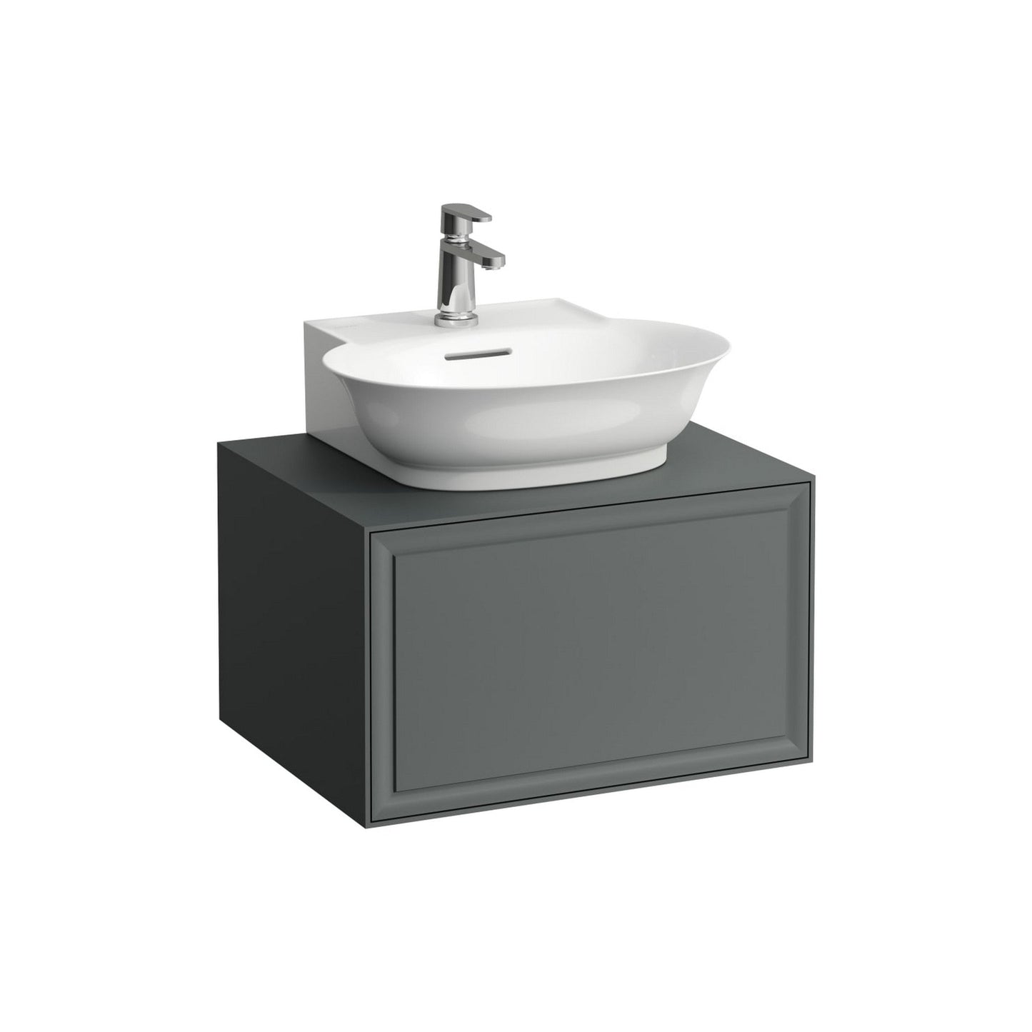 Laufen New Classic 23" 1-Drawer Traffic Gray Wall-Mounted Vanity for New Classic Bathroom Sink Model: H816852