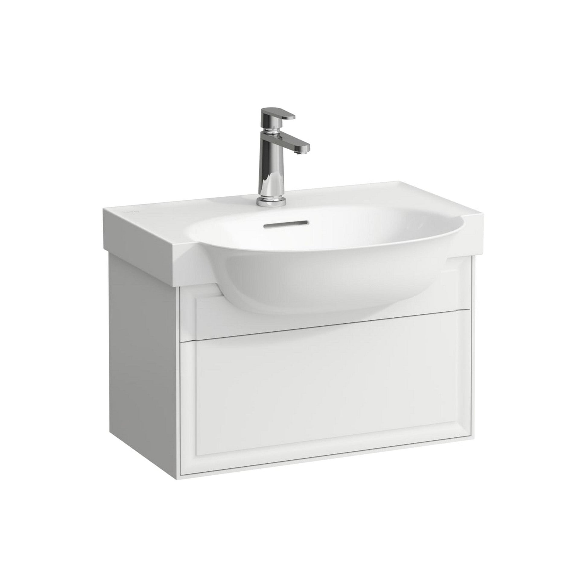 Laufen New Classic 23" 1-Drawer White Wall-Mounted Vanity for New Classic Bathroom Sink Model: H813853