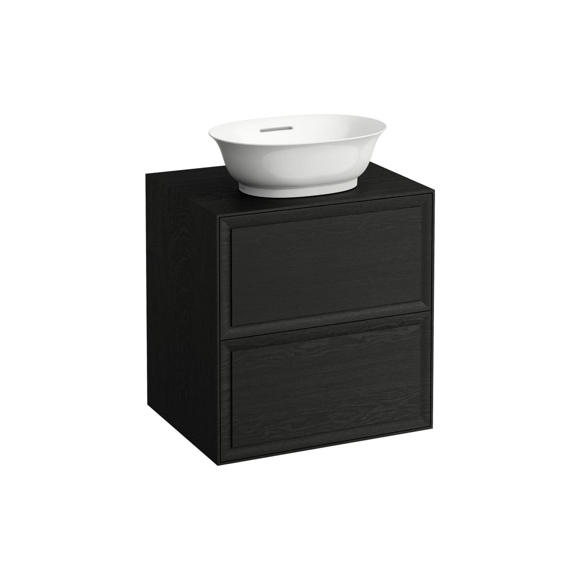 Laufen New Classic 23" 2-Drawer Blacked Oak Wall-Mounted Vanity With Center Sink Cut-out