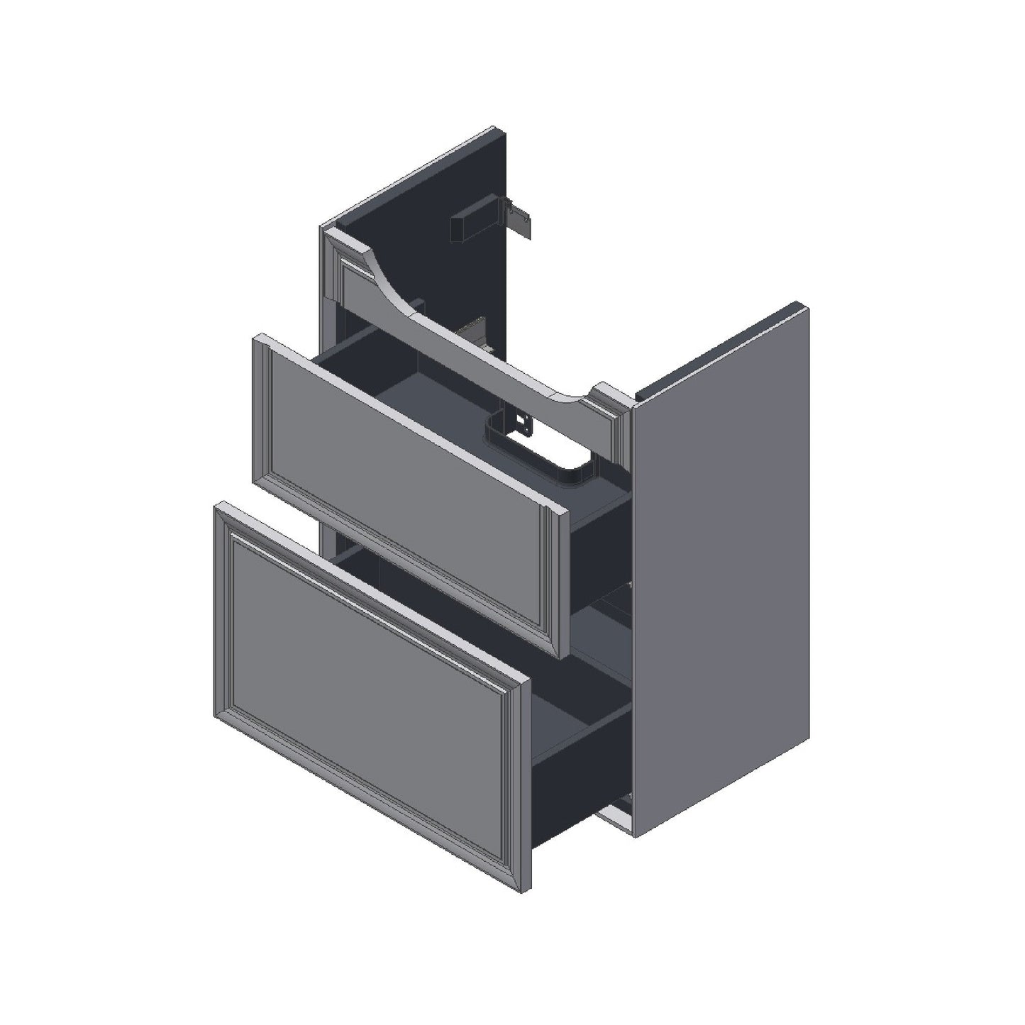 Laufen New Classic 23" 2-Drawer Traffic Gray Wall-Mounted Vanity for New Classic Bathroom Sink Model: H813853