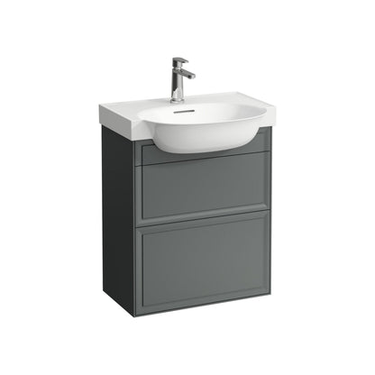 Laufen New Classic 23" 2-Drawer Traffic Gray Wall-Mounted Vanity for New Classic Bathroom Sink Model: H813853