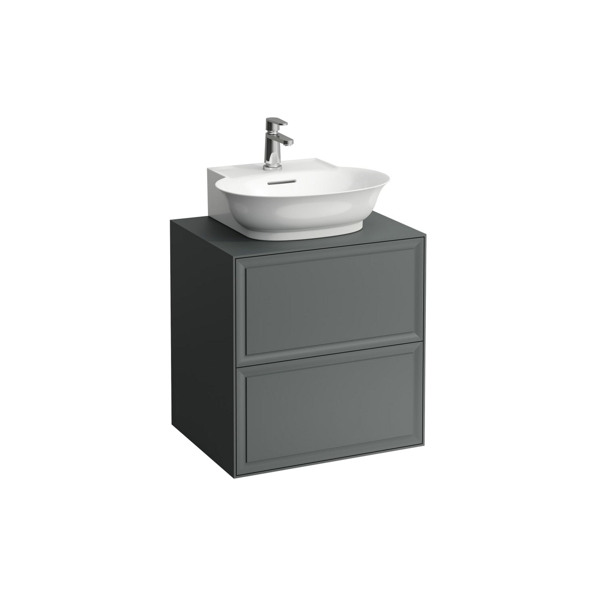 Laufen New Classic 23" 2-Drawer Traffic Gray Wall-Mounted Vanity for New Classic Bathroom Sink Model: H816852