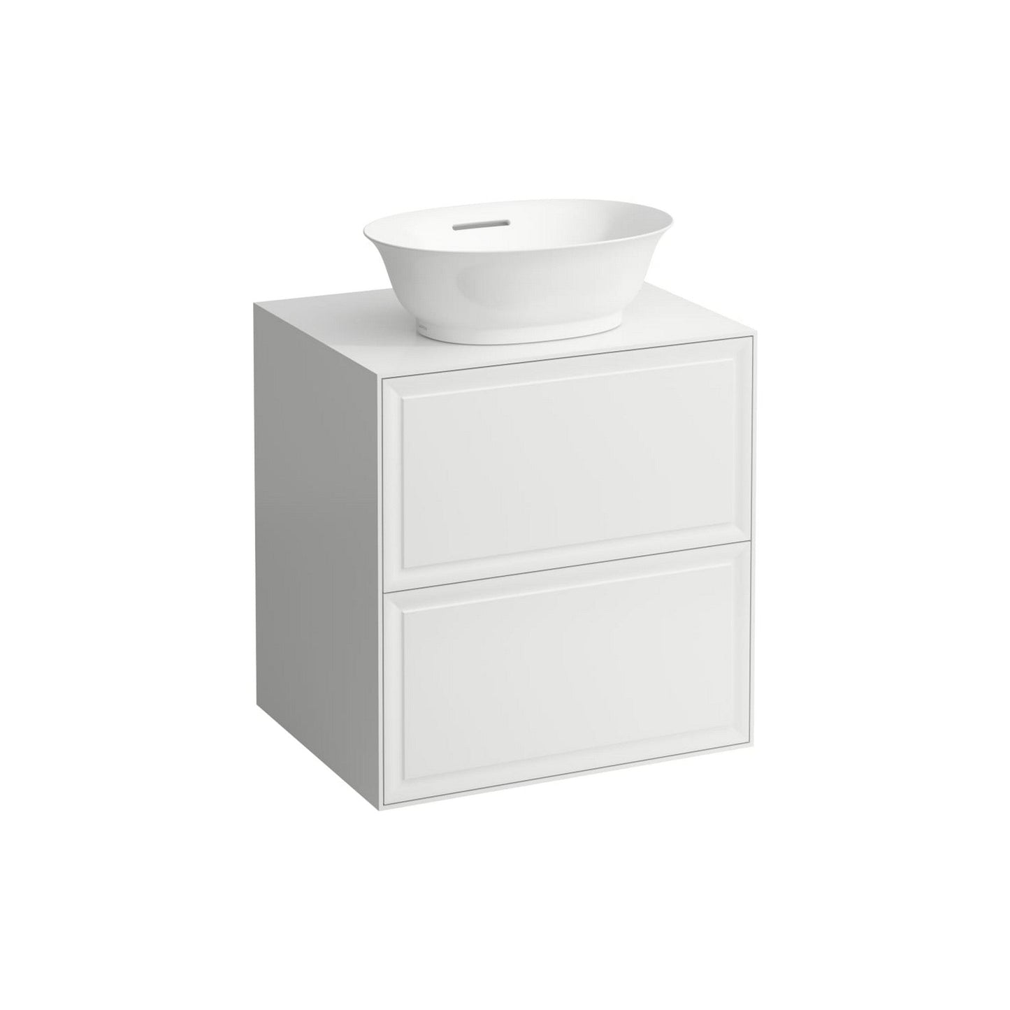 Laufen New Classic 23" 2-Drawer White Wall-Mounted Vanity With Center Sink Cut-out