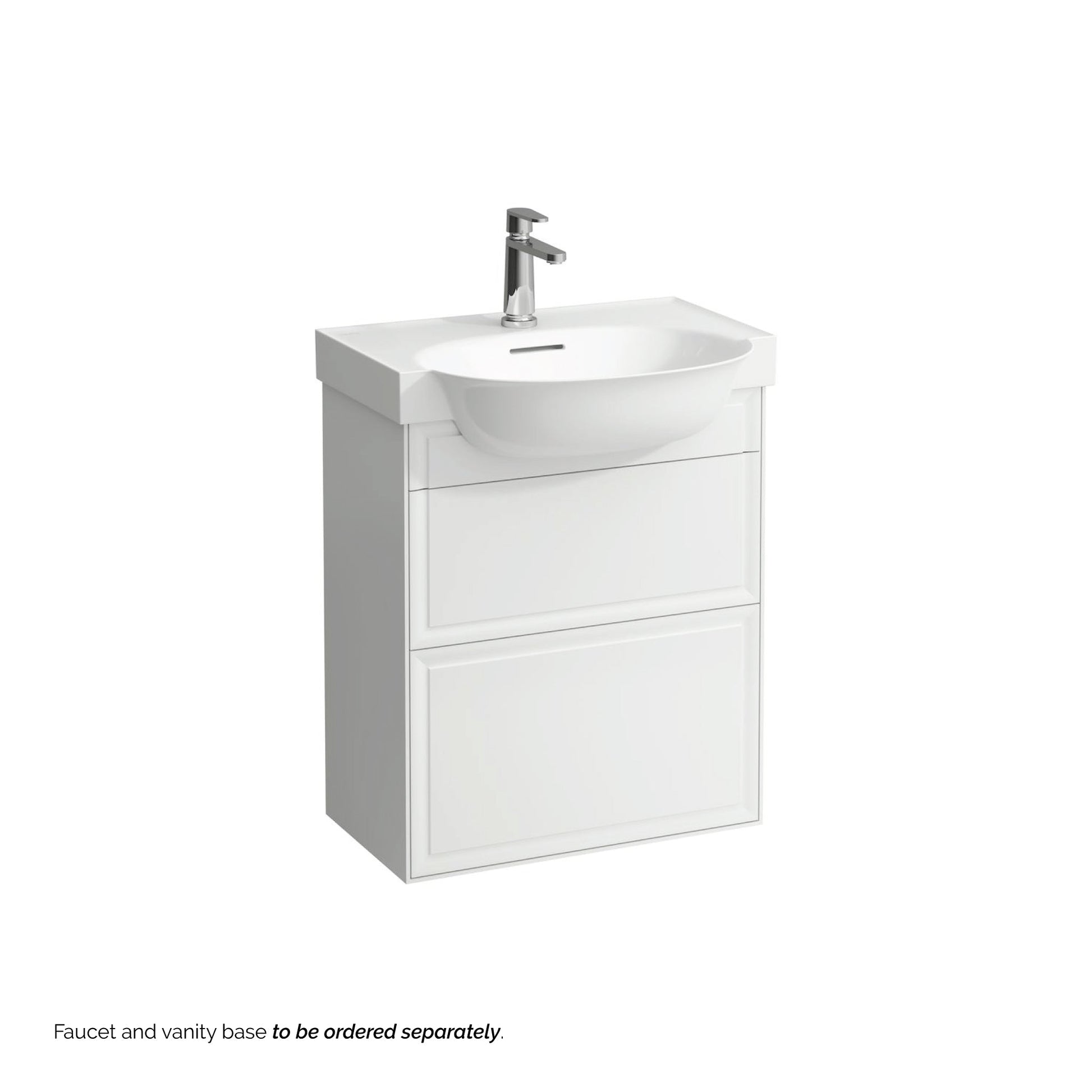 Laufen New Classic 24" x 19" Matte White Ceramic Wall-Mounted Bathroom Sink With Faucet Hole