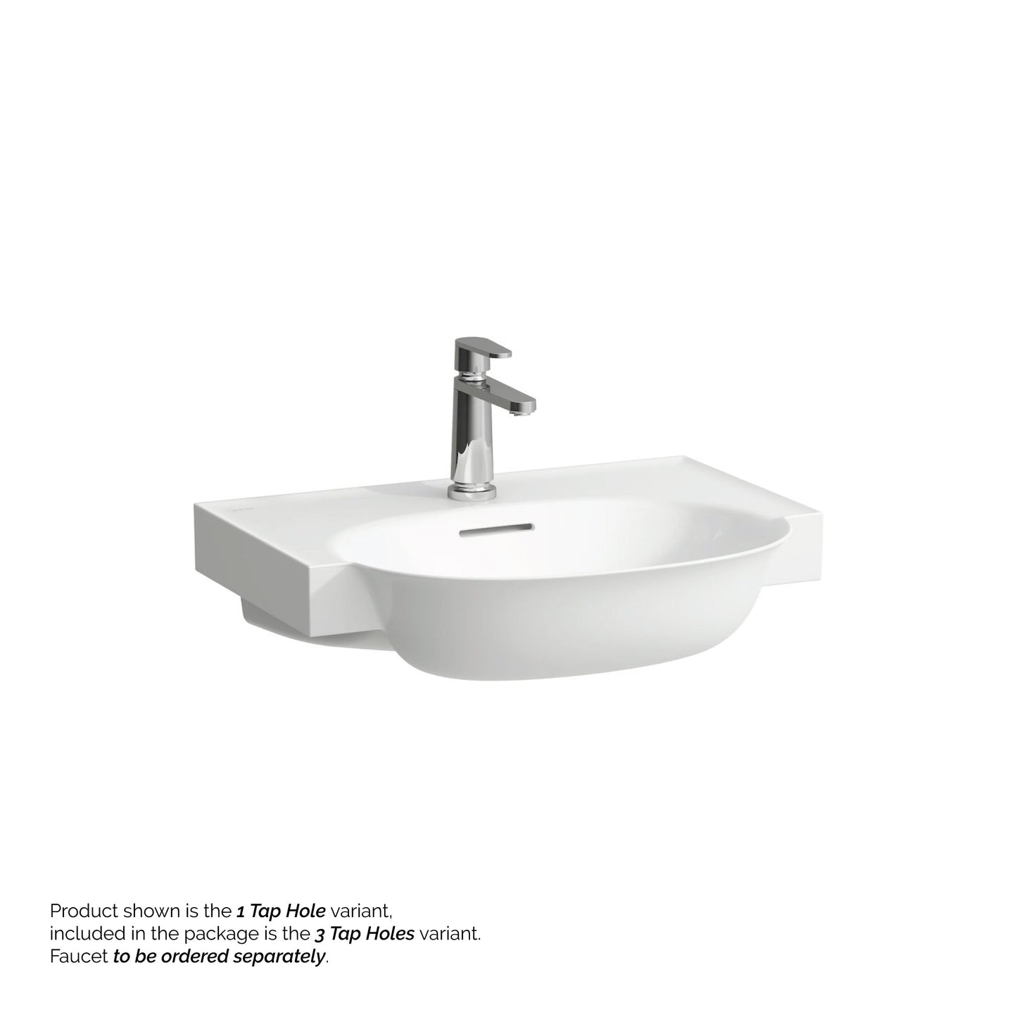 Wall Mount 24 Bathroom Sink, 3-hole