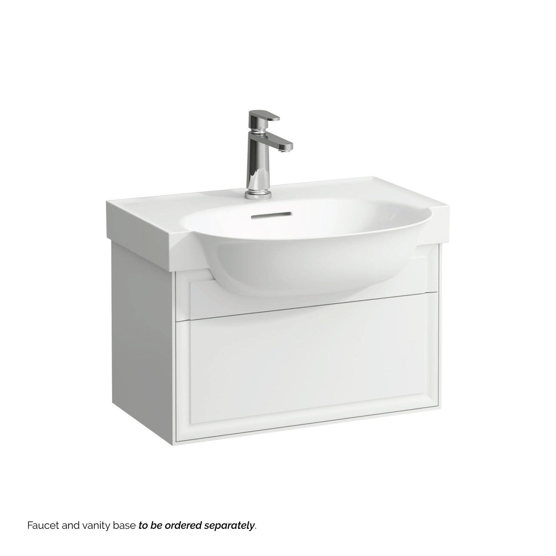 Laufen New Classic 24" x 19" White Ceramic Wall-Mounted Bathroom Sink With Faucet Hole