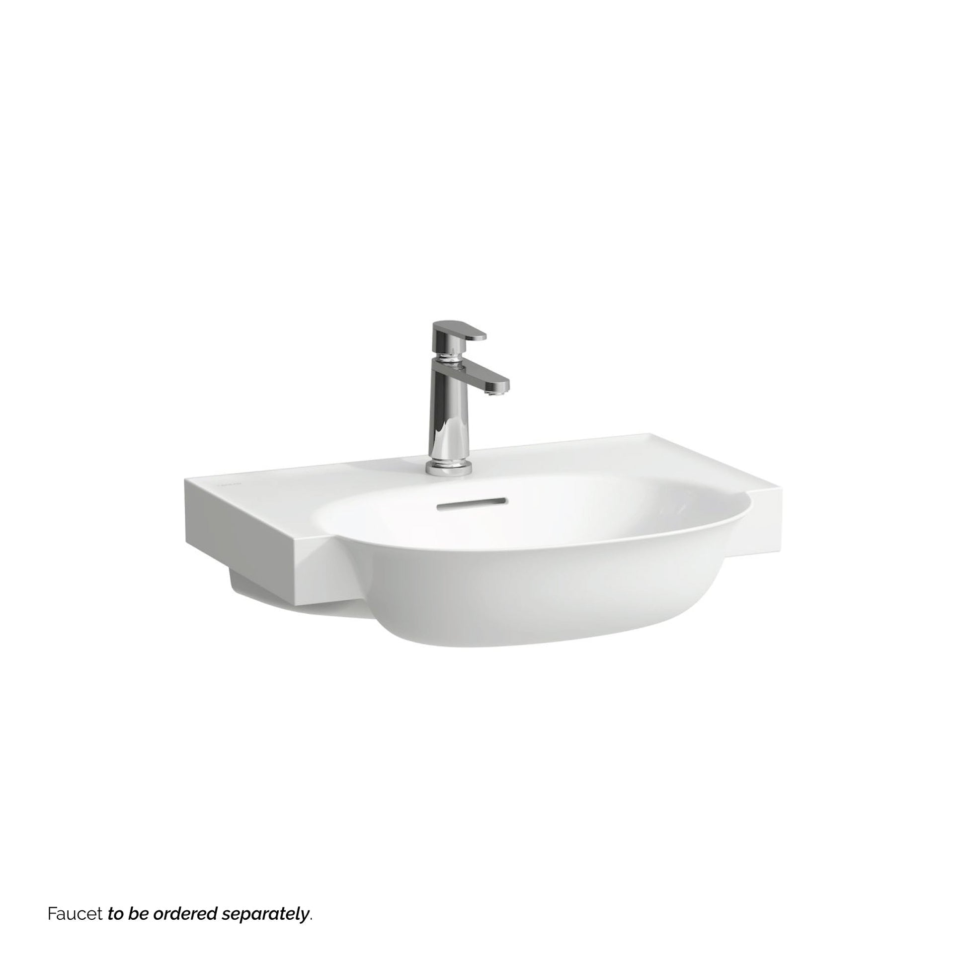 Laufen New Classic 24" x 19" White Ceramic Wall-Mounted Bathroom Sink With Faucet Hole