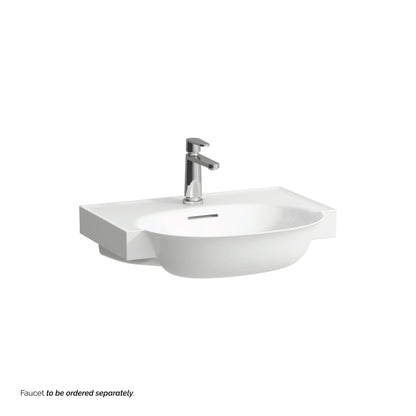 Laufen New Classic 24" x 19" White Ceramic Wall-Mounted Bathroom Sink With Faucet Hole
