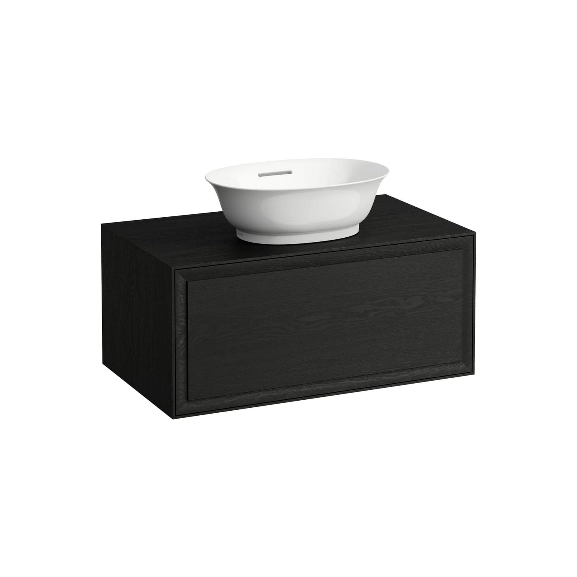 Laufen New Classic 31" 1-Drawer Blacked Oak Wall-Mounted Vanity With Center Sink Cut-out