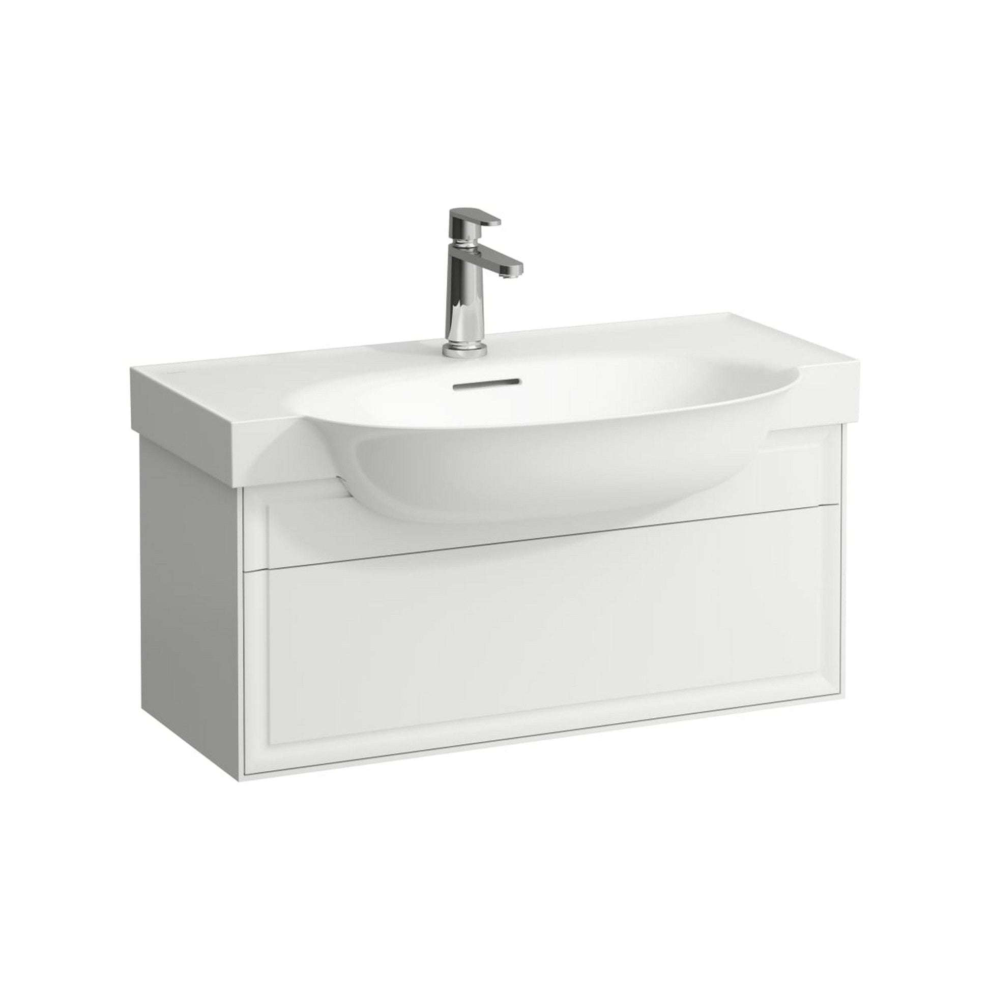 Laufen New Classic 31" 1-Drawer Matte White Wall-Mounted Vanity for New Classic Bathroom Sink Model: H813855