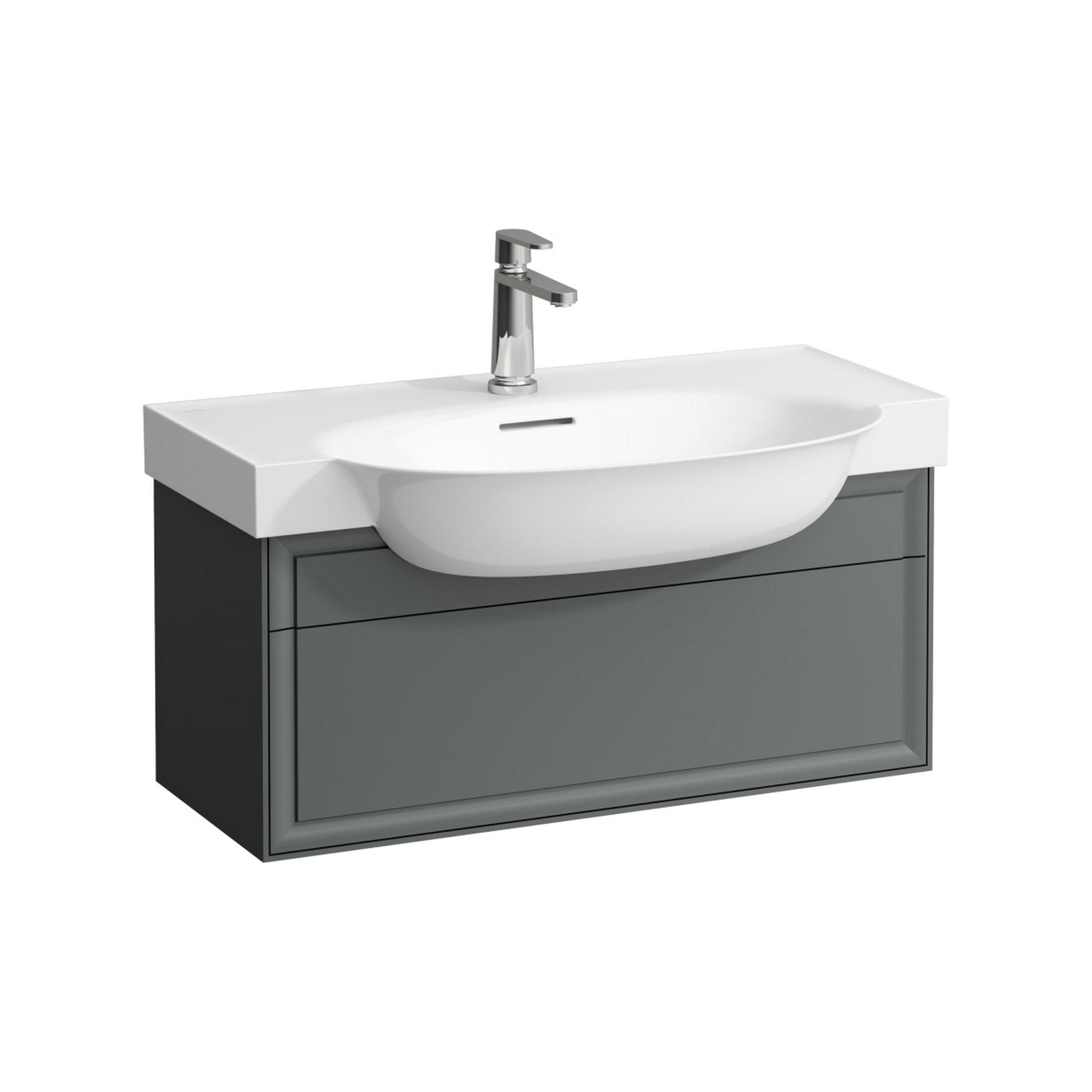 Laufen New Classic 31" 1-Drawer Traffic Gray Wall-Mounted Vanity for New Classic Bathroom Sink Model: H813855