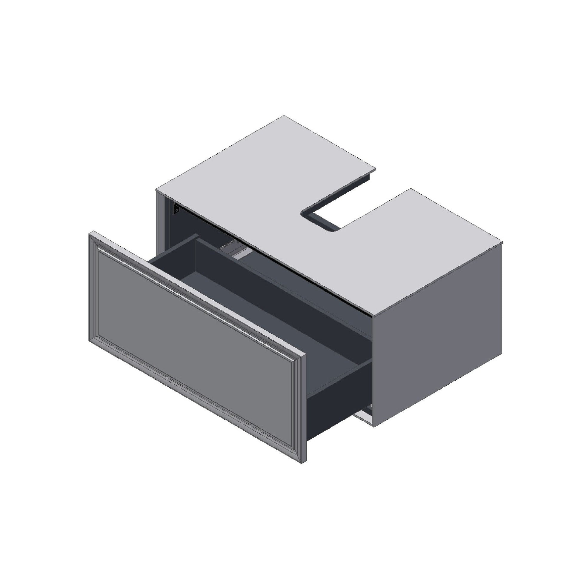 Laufen New Classic 31" 1-Drawer Traffic Gray Wall-Mounted Vanity for New Classic Bathroom Sink Model: H816852