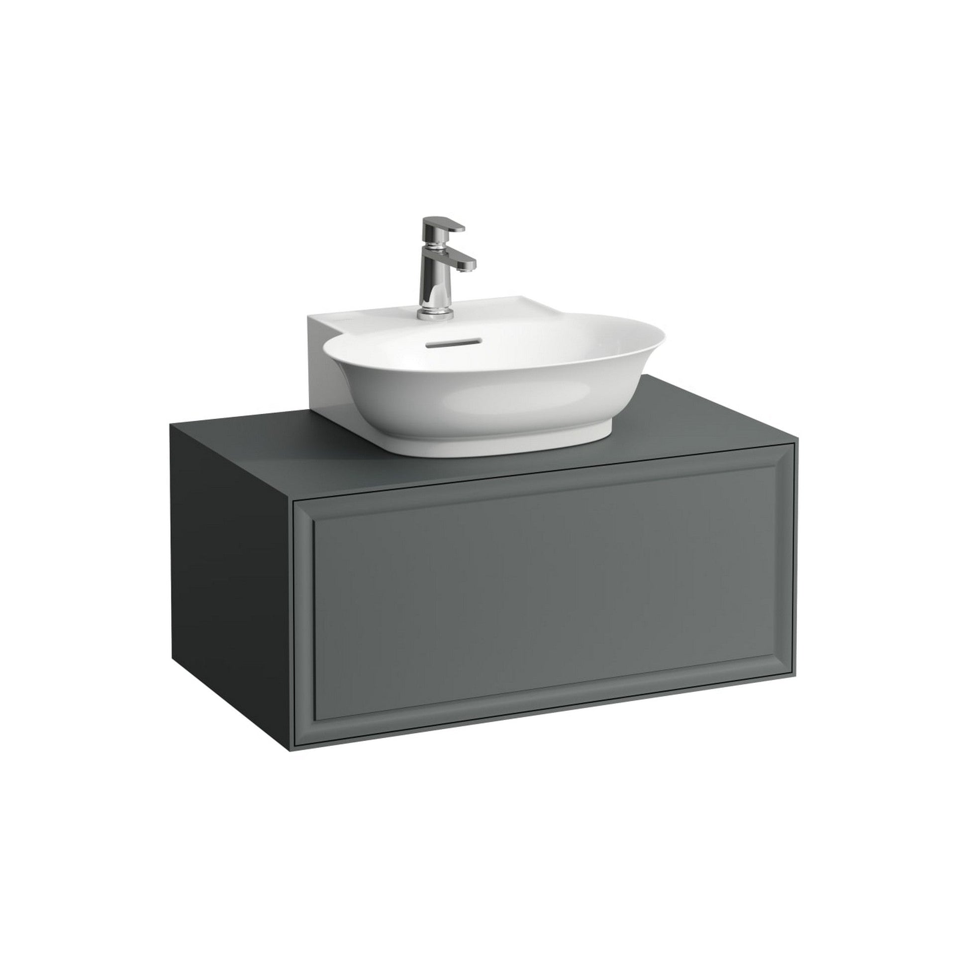 Laufen New Classic 31" 1-Drawer Traffic Gray Wall-Mounted Vanity for New Classic Bathroom Sink Model: H816852
