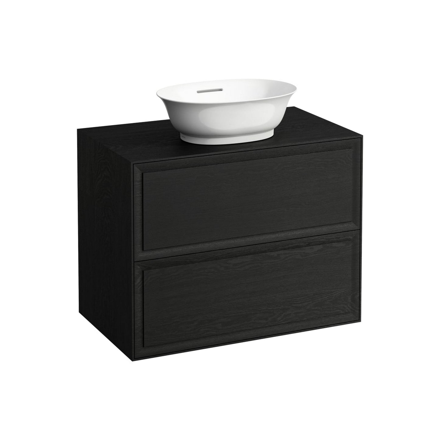 Laufen New Classic 31" 2-Drawer Blacked Oak Wall-Mounted Vanity With Center Sink Cut-out