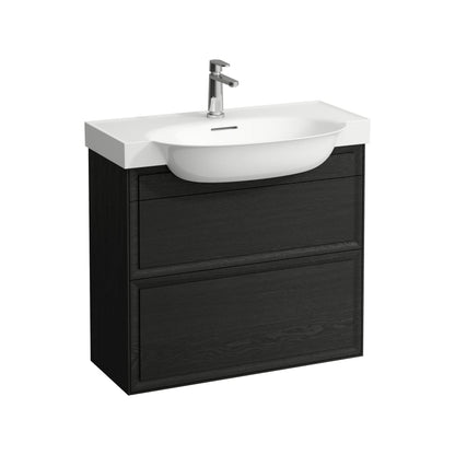 Laufen New Classic 31" 2-Drawer Blacked Oak Wall-Mounted Vanity for New Classic Bathroom Sink Model: H813855