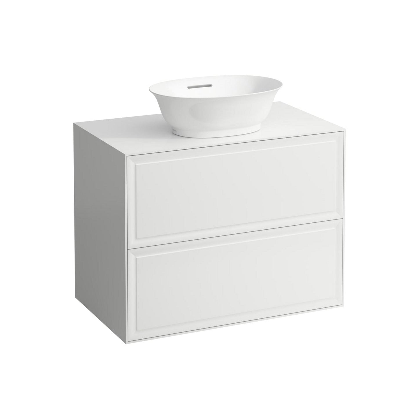 Laufen New Classic 31" 2-Drawer Matte White Wall-Mounted Vanity With Center Sink Cut-out