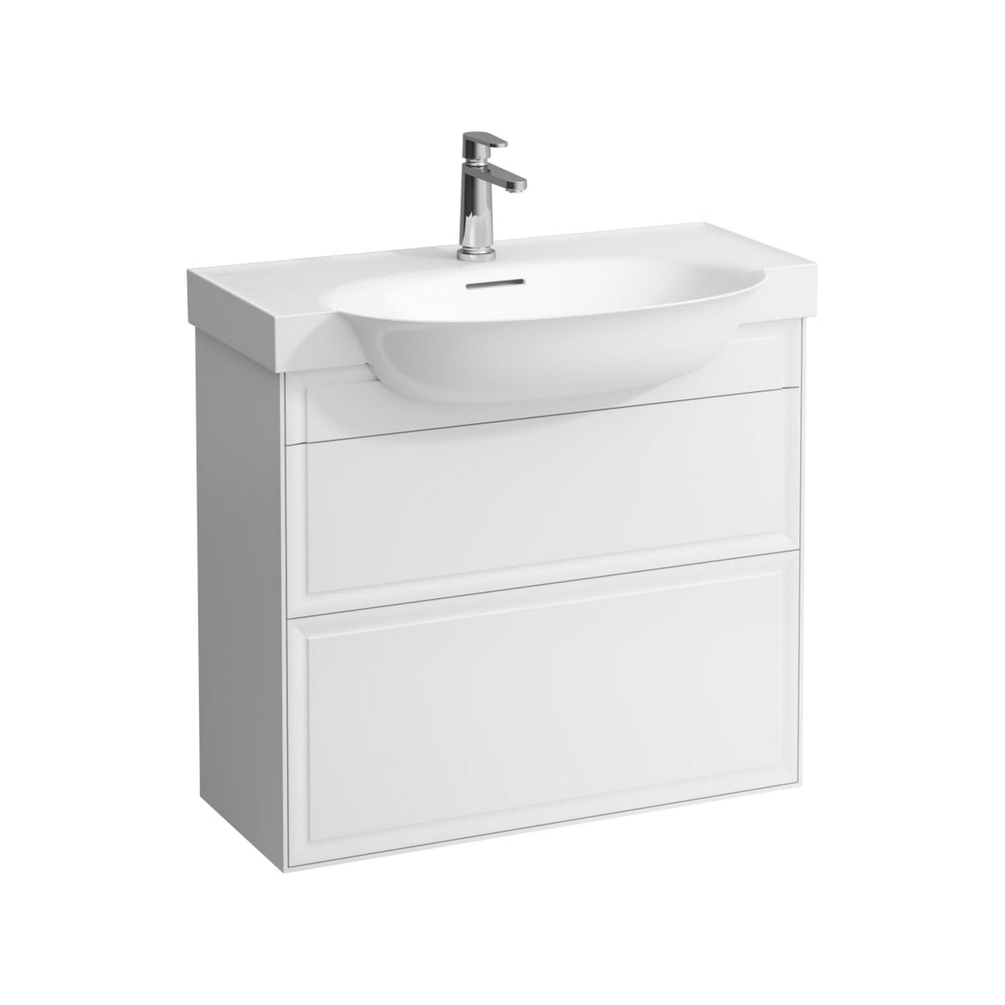 Laufen New Classic 31" 2-Drawer Matte White Wall-Mounted Vanity for New Classic Bathroom Sink Model: H813855