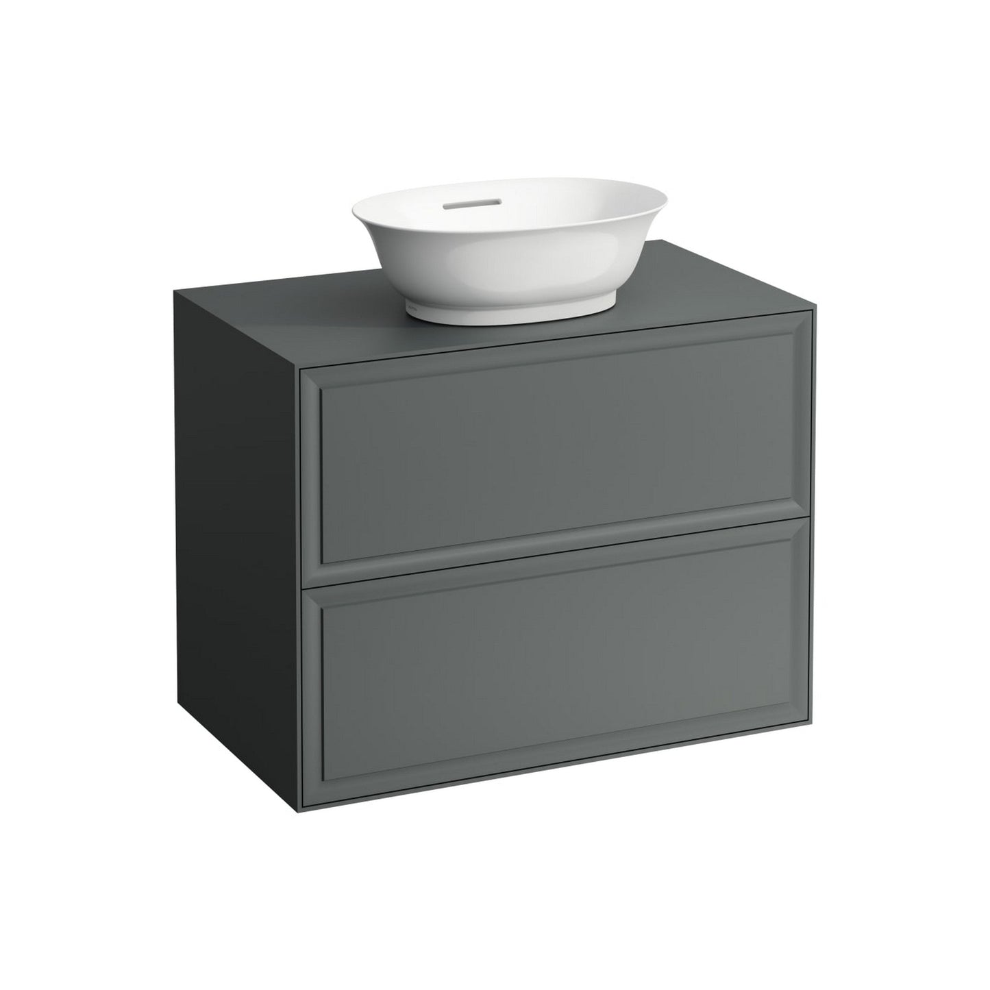Laufen New Classic 31" 2-Drawer Traffic Gray Wall-Mounted Vanity With Center Sink Cut-out
