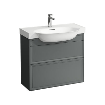 Laufen New Classic 31" 2-Drawer Traffic Gray Wall-Mounted Vanity for New Classic Bathroom Sink Model: H813855