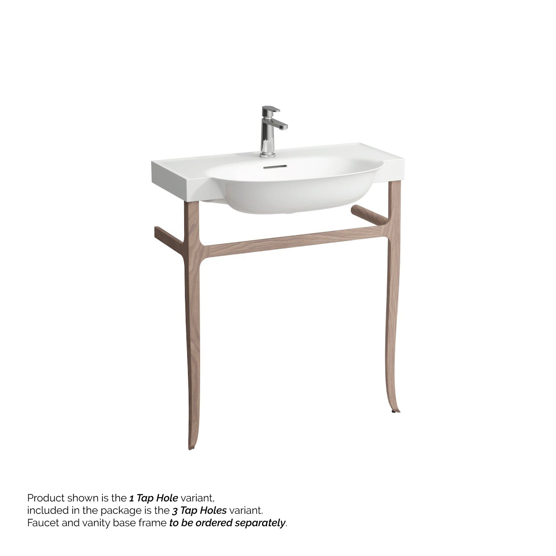 Laufen New Classic 32" x 19" Matte White Ceramic Wall-Mounted Bathroom Sink With 3 Faucet Holes