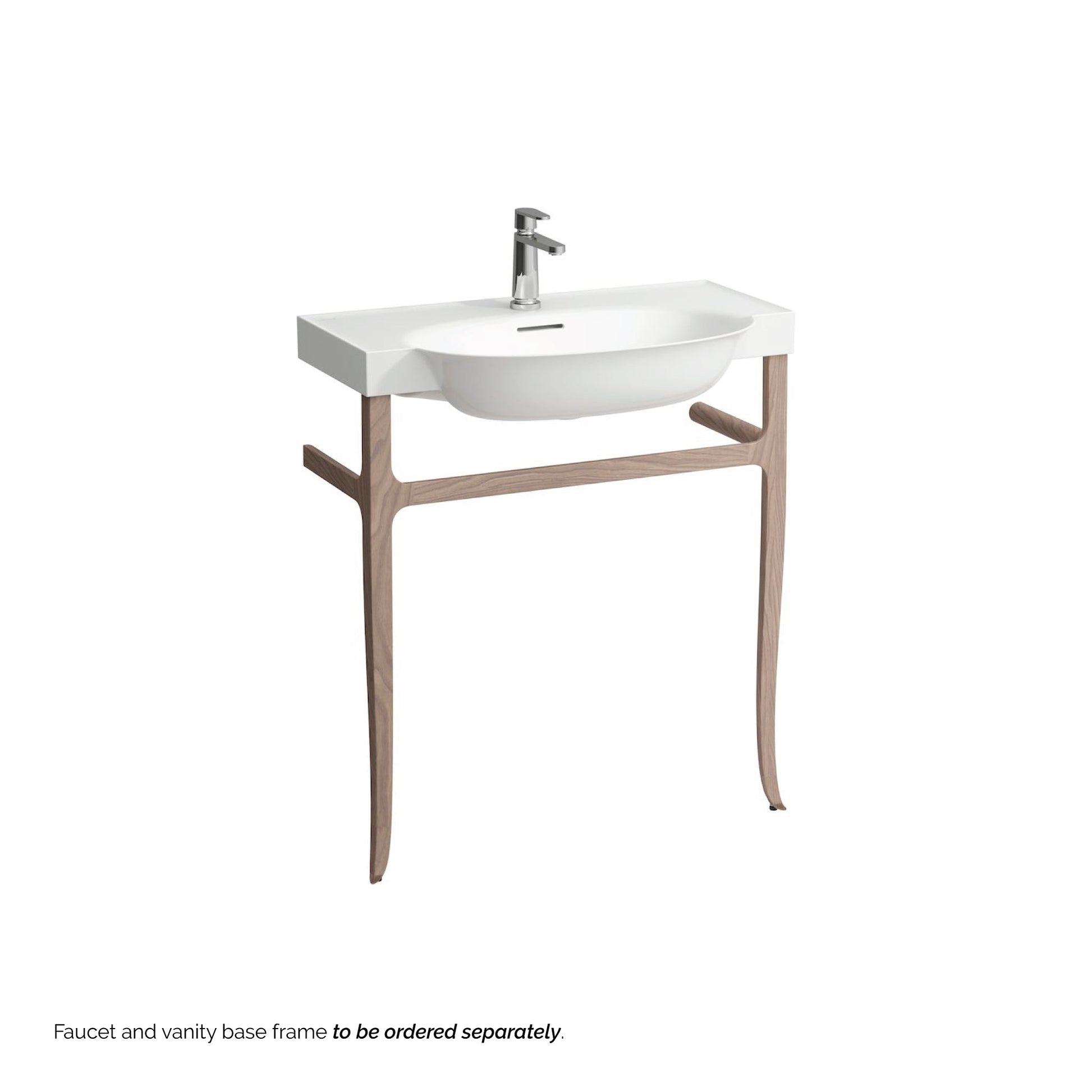 Laufen New Classic 32" x 19" Matte White Ceramic Wall-Mounted Bathroom Sink With Faucet Hole